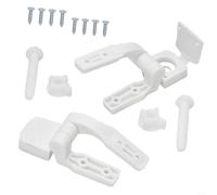 EffiFish Juego de 2 bisagras de plástico blanco para asiento de inodoro con pernos, tornillos, tuercas para una fácil reparación de la tapa del baño