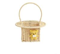 EffiFish Juego de cesta de Pascua de mimbre hecha a mano, cesta colorida de flores de vid con asa para caza de huevos de bricolaje, decoración de fiesta y diversión familiar (E)