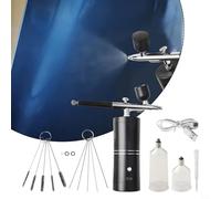 EffiFish Kit de aerógrafo inalámbrico portátil, con compresor de presión variable para pintura de automóviles, motocicletas, pintura en aerosol para uñas (negro B)