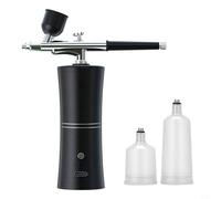 EffiFish Kit de aerógrafo inalámbrico portátil, con compresor de presión variable para pintura de coche, motocicleta, pintura en aerosol, arte de uñas (negro A)