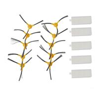 EffiFish Kit de repuesto de cepillo lateral y filtro compatible con Netbot para S12 y para Haier T550W T560H aspiradora robótica, 10 cepillos laterales y 5 filtros