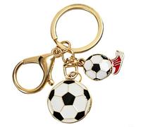 EffiFish Llavero de balón de fútbol 3D: encanto de fútbol de metal resistente para aficionados, entrenadores y jugadores. Tirador de cremallera para bolsos, llaves y equipaje (A)