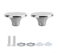EffiFish Paquete de 2 pomos de repuesto para tapa de olla de acero inoxidable, mango resistente al calor para utensilios de cocina holandeses, pomos plateados fáciles de instalar