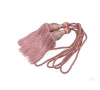 EffiFish Par de alzapaños de cortina con borla de bola grande, 71 cm, elegante cuerda con gancho para tratamiento de ventanas de oficina en casa, color plateado (rosa)