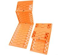 EffiFish Par de tablas de tracción de neumáticos de goma plegables para recuperación todoterreno en arena de barro de nieve, diseño texturizado antideslizante (naranja)