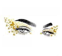 EffiFish Pegatinas creativas de pared con diseño de ojo de niña, calcomanías metálicas de PVC para decoración de sala de estar, dormitorio, arte minimalista moderno, 2 hojas de 101 x 38 cm