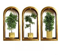 EffiFish Pegatinas de pared de plantas 3D, calcomanías impermeables de PVC en maceta para habitación, cocina, dormitorio, oficina, arte moderno verde para decoración del hogar, 30 x 60 cm o 40 x 80 cm