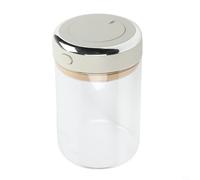 EffiFish Recipiente hermético de café al vacío, tarro de almacenamiento de vidrio transparente de 1100 ml/1700 ml con sello de válvula para granos de café, molidos, nueces de té (1,100 ml)