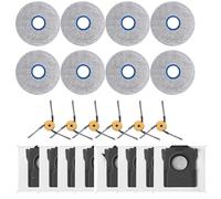 EffiFish Robot Aspirador Accesorios para Dreame X60 Max Ultra: Cepillos laterales, almohadillas de fregona y bolsas de polvo Kit para limpieza profunda de esquinas (24 piezas)
