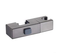 EffiFish Soporte rectangular para cabezal de ducha de tubo, montaje giratorio ajustable con funda deslizante sin tubo para un fácil ajuste de altura, plástico ABS cromado (gris)