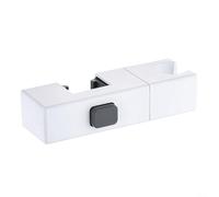 EffiFish Soporte rectangular para cabezal de ducha de tubo, montaje giratorio ajustable con funda deslizante sin tubo para un fácil ajuste de altura, plástico ABS cromado (blanco)