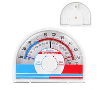 EffiFish Termómetro registrador de temperatura máxima mínima -30 a 60 °C, reinicio manual para indicador DIAL para invernadero, almacén, uso interior y exterior
