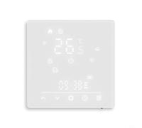 EffiFish Termostatos, Para Tuya Smart-Life App Control Wi-Fi Calefacción Eléctrica Suelo Interruptor Inteligente Con Pantalla Táctil, Estación Meteorológica Incorporada, 5A Corriente