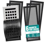 Efforest Cubiertas de ventilación de piso de 5.5 x 10 pulgadas, magnéticas, paquete de 6 filtros de ventilación de malla, filtro de polvo, deflectores de registro de ventilación para rejillas de aire