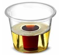 Efforia Bomb Shot - Taza transparente con certificado CE, 25 cl, paquete sellado, reciclable, polipropileno triturable, ideal para Red Bull & Jagermeister