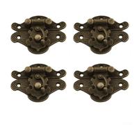 EfforPrac Antique Bronze Box Buckle 4PCS Iron Latch Hardware | Antique bronze finish, iron material, retro style, fits jewelry wine boxes, 4-pack set
