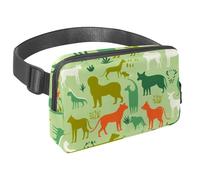 Effortless Adventure Awaits, Riñonera de viaje para hombres y mujeres, una bolsa cruzada para correr, caminar, senderismo y ciclismo, silueta de animal negro, Multicolor#03, 1.5x9.0x5.9in/4x23x15cm