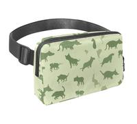Effortless Adventure Awaits, Riñonera de viaje para hombres y mujeres, una bolsa cruzada para correr, caminar, senderismo y ciclismo, silueta de animal negro, Multicolor#07, 1.5x9.0x5.9in/4x23x15cm