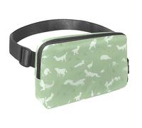 Effortless Adventure Awaits, Riñonera de viaje para hombres y mujeres, una bolsa cruzada para correr, caminar, senderismo y ciclismo, silueta de animal negro, Multicolor#06, 1.5x9.0x5.9in/4x23x15cm