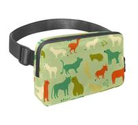 Effortless Adventure Awaits, Riñonera de viaje para hombres y mujeres, una bolsa cruzada para correr, caminar, senderismo y ciclismo, silueta de animal negro, Multicolor#05, 1.5x9.0x5.9in/4x23x15cm