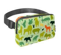 Effortless Adventure Awaits, Riñonera de viaje para hombres y mujeres, una bolsa cruzada para correr, caminar, senderismo y ciclismo, silueta de animal negro, Multicolor#08, 1.5x9.0x5.9in/4x23x15cm