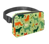 Effortless Adventure Awaits, Riñonera de viaje para hombres y mujeres, una bolsa cruzada para correr, caminar, senderismo y ciclismo, silueta de animal negro, Multicolor#04, 1.5x9.0x5.9in/4x23x15cm