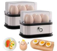 Effortless Egg Cooking with the Ultimate Stainless Steel Egg Cooker-Smart Eggs Cooker with Auto Shut-Off, One-Touch Operation, Effortless Cleaning, 3Modes, Soft/Medium/Hard Boiled (2 PCS)