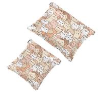 Effortless Glam: Cute Cartoon Kitten-1504 - Bolsa de maquillaje impermeable para mujer, multicolor, A：7.1x5.8in/18x14.8cm，B:4.7x4.5in/12x11.5cm