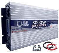Eficiente Inversor de Corriente Onda Sinusoidal Pura DC 12v/24v a AC 110v/220v 6000W 8000W 10000W 12000W Convertidor de Corriente con 2 AC Tomas y Puertos USB y Pantalla LCD,8000W-12Vto220V