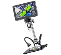 Eficiente microscopio digital LED de 7 pulgadas para estudiantes y adultos con rangos de enfoque de 1200X e iluminación LED ajustable, microscopio práctico