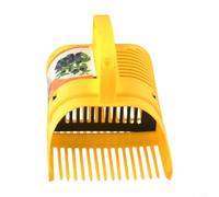 Eficiente rastrillo recogedor de arándanos con dientes de peine seguros para frutas pequeñas como grosellas y moras de nubes, mango ergonómico, diseño amarillo