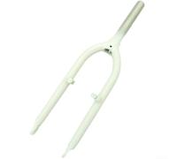 Eficiente V Brake Front Fork para bicicletas plegables de 20 pulgadas, diseño de aluminio resistente y tubo de 28 6 mm (blanco)