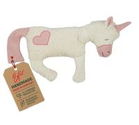 Efie Cojín de calor de huesos de cereza, unicornio con corazón, cultivo orgánico controlado, fabricado en Alemania