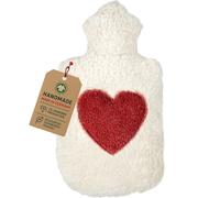 Efie - Cojín térmico de espelta con aplicación de corazón, cultivo ecológico controlado (orgánico), fabricado en Alemania