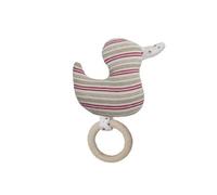 efie Sonajero con madera Patos Anillo Rojo/rayas, material natural de cultivo ecológico), 100% fabricado en Alemania desde hace 60 años