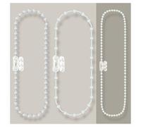 EFIXS Cadena Enrollable de PVC - Long. 50 cm hasta 50 Metros - Aquí: 10 m de Long. de operación - 3,2 x 4 mm - para/persianas, Cortinas laminadoras, Color: Blanco, Incluye 10 Conectores de Cadena