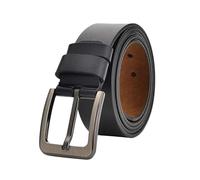 EFLAL Cinturón de cuero genuino para hombre de talla grande de 105-170cm, cinturón vaquero de piel de vaca con hebilla negra mate