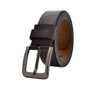 EFLAL Cinturón de cuero genuino para hombre de talla grande de 105-170cm, cinturón vaquero de piel de vaca con hebilla negra mate