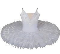 EFLALYHG Blanca,100, Tutú de Ballet Profesional para niñas, Vestido de Ballet para niños, tutú de panqueque, Vestido de Princesa Bailarina para Fiesta cumpleaños, Disfraz de Ballet