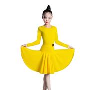 EFLALYHG Vestido de baile latino para niñas, falda de práctica de baile de actuación infantil, falda de disfraz de competición de baile para rumba, samba, cha, cha, tango, falda de fiesta