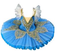 EFLALYHG Vestido de Ballet para niña, Leotardo tutú de Ballet Escenario competición de Baile Infantil Disfraz de Fiesta,Dark Blue,130