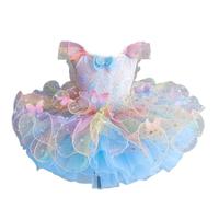 EFLALYHG Vestido de Ballet para niñas Vestido de Princesa con Lentejuelas Tutú de Ballet Ropa de Baile Tutú para actuaciones Faldas de competición,E,120