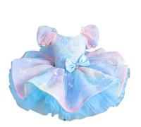 EFLALYHG Vestido de Ballet para niñas Vestido de Princesa con Lentejuelas Tutú de Ballet Ropa de Baile Tutú para actuaciones Faldas de competición,B,150