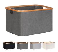 efluky Cesto Ropa Sucia Plegable Portátil Cesta Colada Laundry Basket de Bambú, Cesta de Almacenamiento Versátil con Asas Para Baño y Dormitorio, Lavandería, Juguete, 60L(Gris)