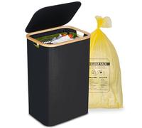 efluky Soporte para saco amarillo, 100 L, cubo de basura con tapa, soporte para bolsas amarillas, fácil extracción a través de la puerta en la parte posterior, recipiente para cocina y hogar [sin
