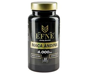 EFNE | Maca Andina 4.1 | Equivalente a 2000 mg en planta | Origen de Perú | Estado puro 100% | Maca Andina pura 4000 MG con Vitamina B12 + Selenio + Zinc | Vigorizante | 60 cápsulas