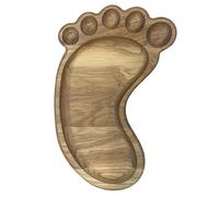 efo Bandeja decorativa de madera para aperitivos, pequeña bandeja hecha a mano, diseño encantador con forma de pie para nueces, semillas y frutas secas, bandeja de tapas de madera de calidad (pie)
