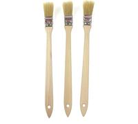 efo Pinceles de pintura en ángulo para radiador, 3 piezas, detrás del radiador, extensibles de largo alcance, mezcla natural rica en cerdas, juego de 3 pinceles de mango largo de 25 mm