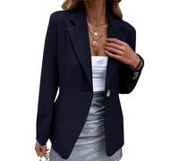 EFOFEI Donna Estate Cappotto Sottile Ufficio Lavoro Blazer Giacca Semplice Elegante Outwear Casual Lavoro Blazer BLU Scuro S