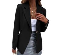 EFOFEI Donna Giacca da Lavoro Ritagliata Blazer Casual da Lavoro con Un Bottone Giacca da Abito Formale Nero M
